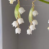 Lily of the Valley Earrings - lily flower dangle earrings - Unique Gift For Her